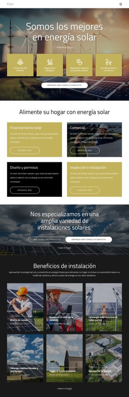 Somos Los Mejores En Energía Solar.: Plantilla De Página HTML