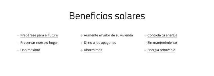 Beneficios de los paneles solares Plantilla HTML