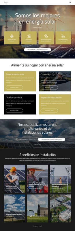 Somos Los Mejores En Energía Solar.: Plantilla De Sitio Web Sencilla