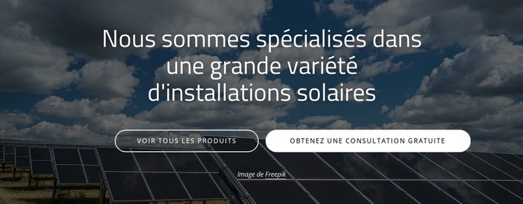 Installation de panneaux solaires Modèles de constructeur de sites Web