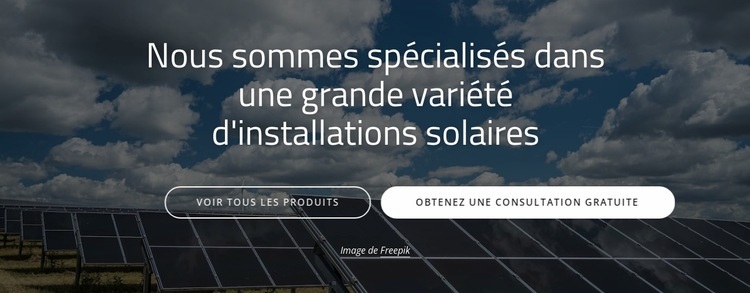 Installation de panneaux solaires Créateur de site Web HTML