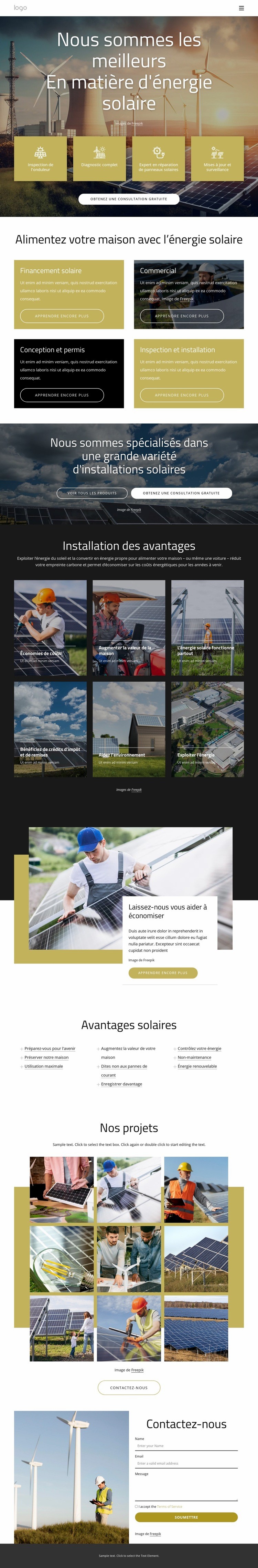 Nous sommes les meilleurs en énergie solaire Créateur de site Web HTML