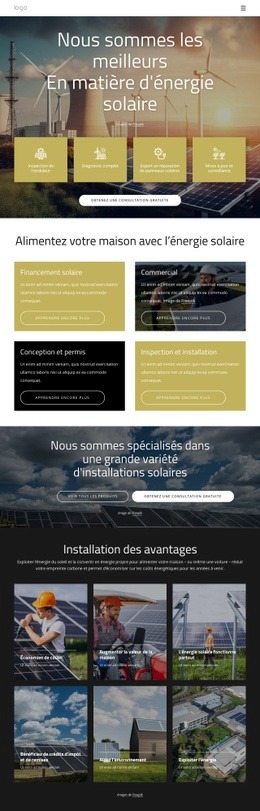 Nous Sommes Les Meilleurs En Énergie Solaire - Maquette De Site Web Simple