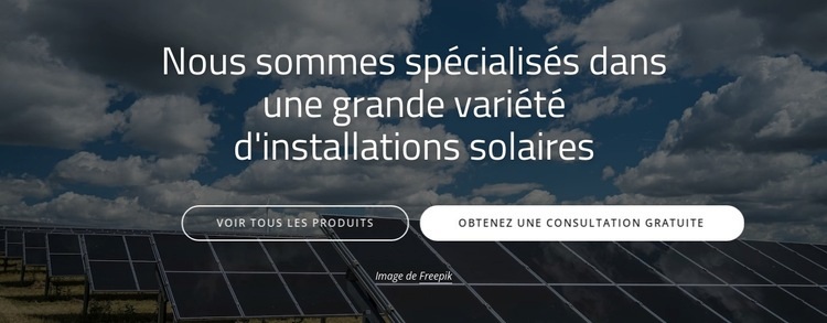 Installation de panneaux solaires Maquette de site Web