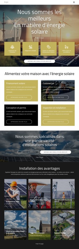 Nous Sommes Les Meilleurs En Énergie Solaire - Modèle De Page HTML