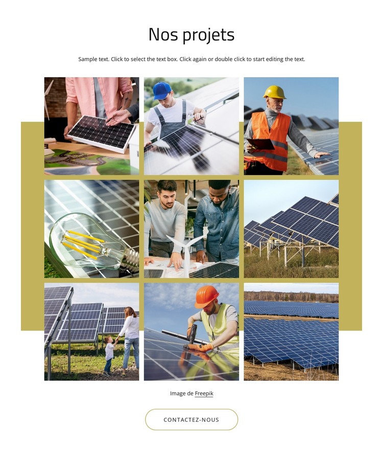 L'énergie solaire est une source d'énergie renouvelable Modèle HTML