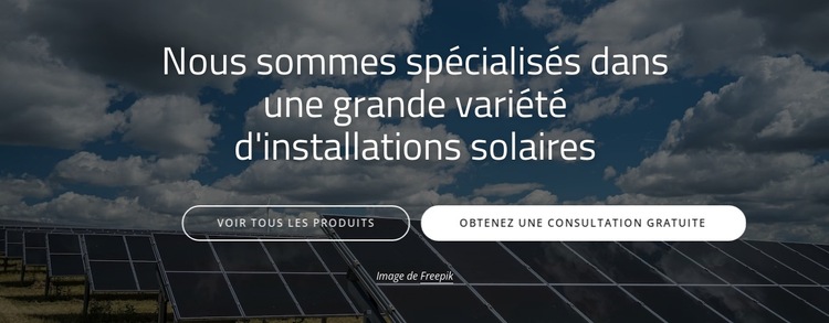 Installation de panneaux solaires Modèle de site Web