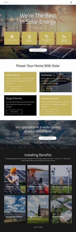 We Are The Best In Solar Energy - HTML Page Generator