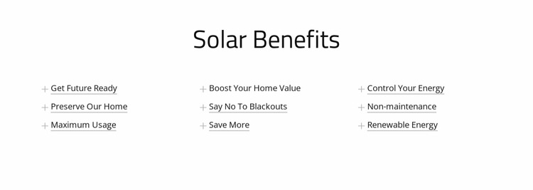 Solar panel benefits Html Website Builder