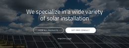 Solar Panel Installation Templates Html5 Responsive Free