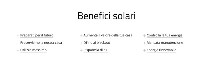 Vantaggi del pannello solare Modelli di Website Builder