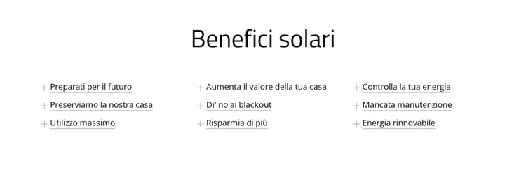 Vantaggi del pannello solare Modello HTML