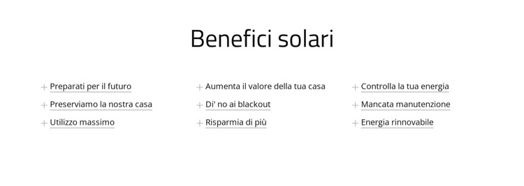 Vantaggi del pannello solare Modello di sito Web