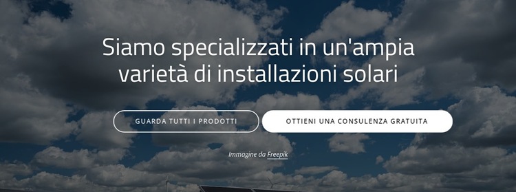 Installazione di pannelli solari Modello di sito Web