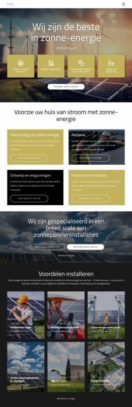 Productbestemmingspagina Voor Wij Zijn De Beste Op Het Gebied Van Zonne-Energie