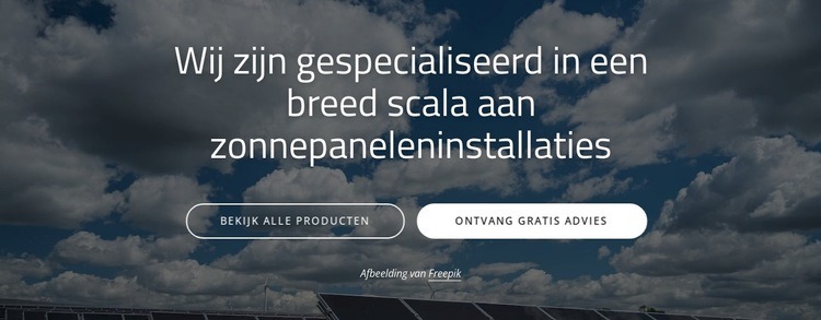 Installatie van zonnepanelen Website mockup