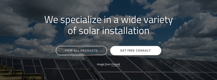 Solar panel installation One Page Template