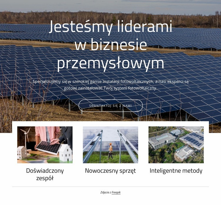 Jesteśmy liderami w dziedzinie energii słonecznej Szablony do tworzenia witryn internetowych