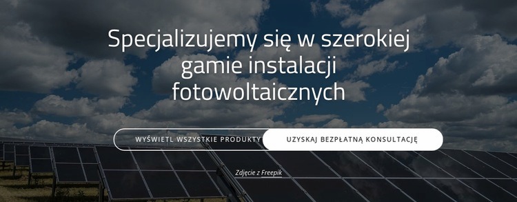 Instalacja paneli słonecznych Makieta strony internetowej