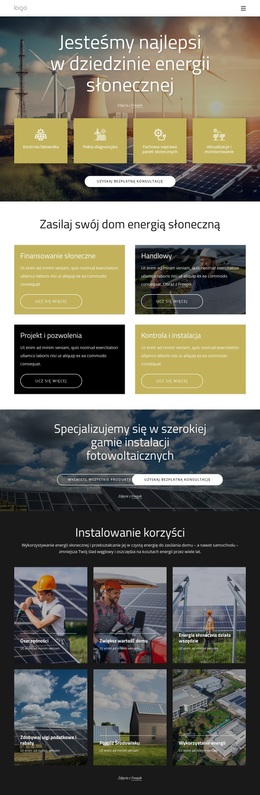 Jesteśmy Najlepsi W Energii Słonecznej - Łatwy W Użyciu Motyw WordPress