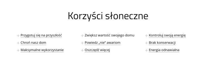 Korzyści z paneli słonecznych Szablon HTML5