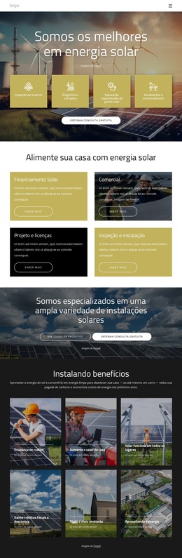 Somos Os Melhores Em Energia Solar - Modelo De Página HTML