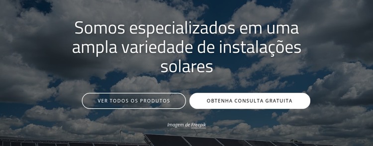 Instalação de painel solar Modelo HTML