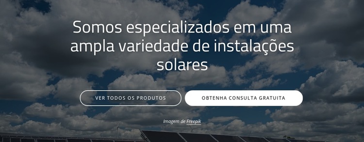 Instalação de painel solar Modelo de site