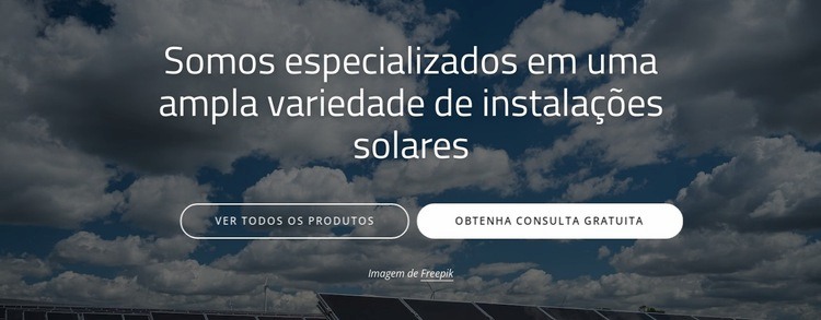 Instalação de painel solar Landing Page