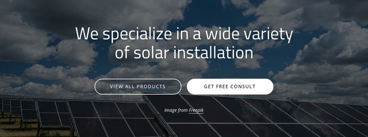 Installation av solpaneler Html webbplatsbyggare