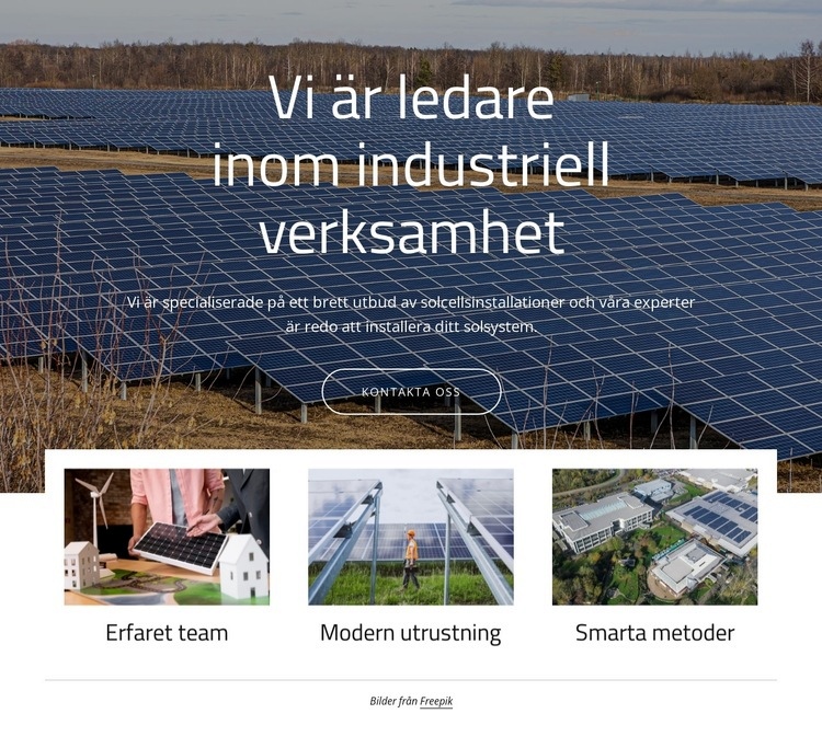 Vi är ledande inom solenergi Hemsidedesign