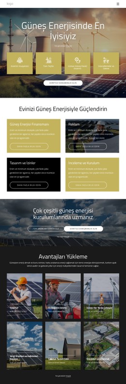 Güneş Enerjisinde En Iyisiyiz Sayfa Şablonları