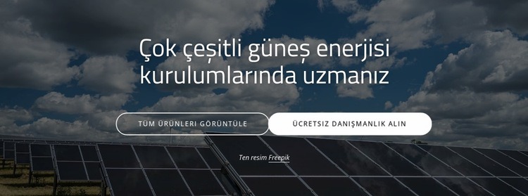 Güneş paneli kurulumu Html Web Sitesi Oluşturucu