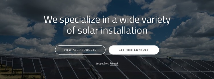 Solar panel installation Web Design