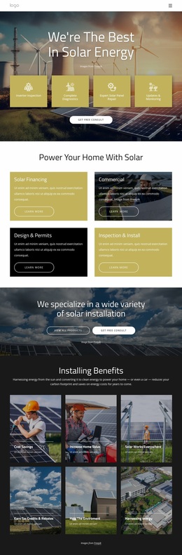 We Are The Best In Solar Energy - HTML Code Template
