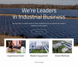 We Are Leaders In Solar Energy - Website Mockup Inspiration