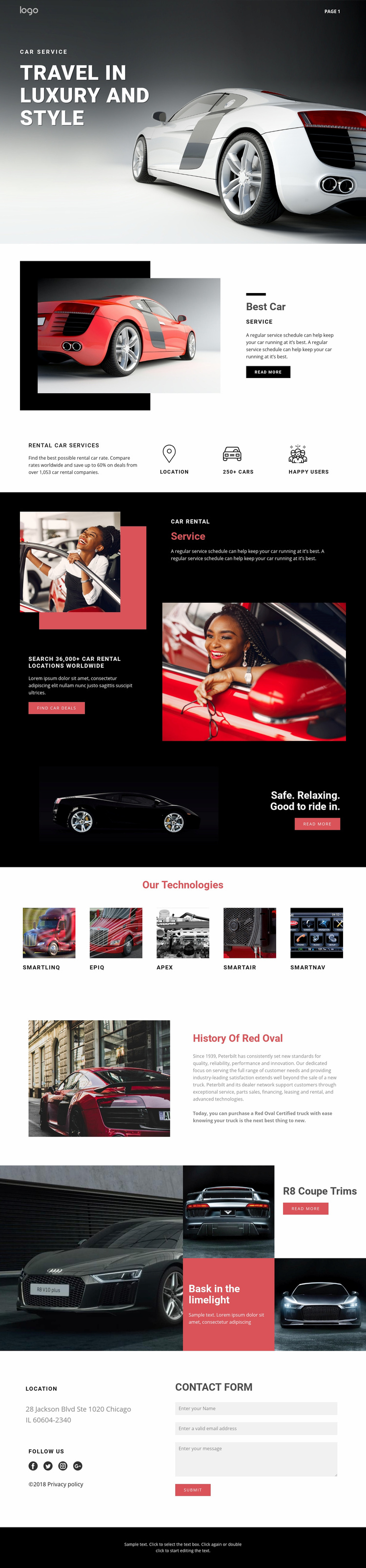 Traveling in luxury cars Wix Template Alternative