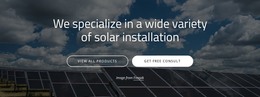 Solar Panel Installation - Free WordPress Theme
