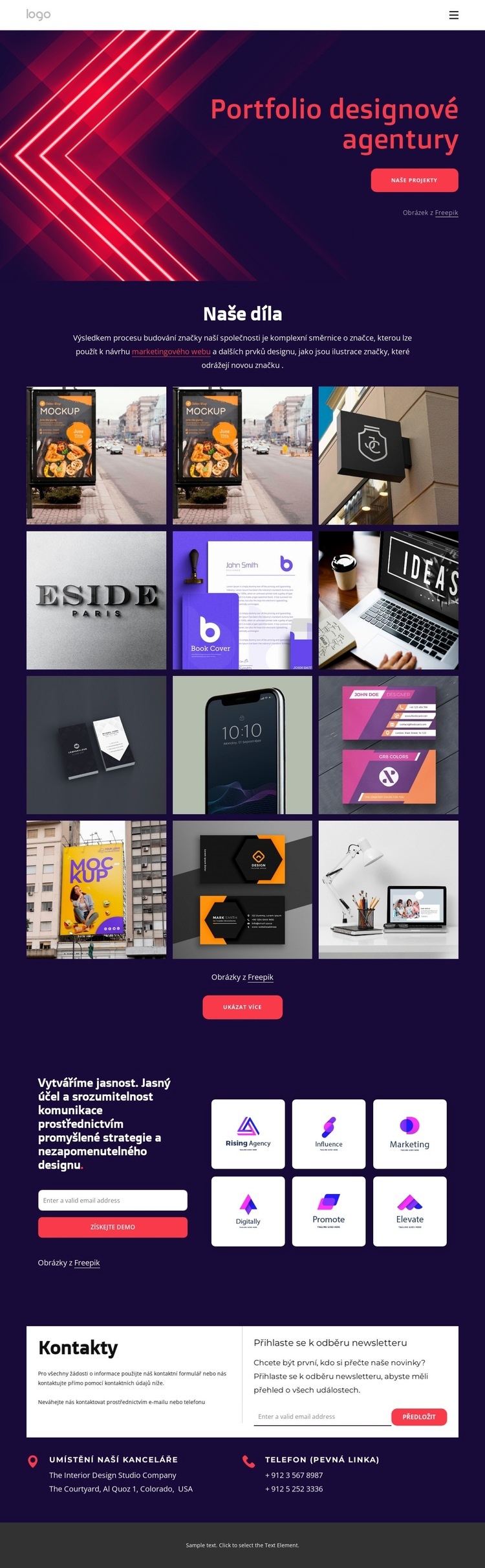 Portfolio designové agentury Šablona CSS