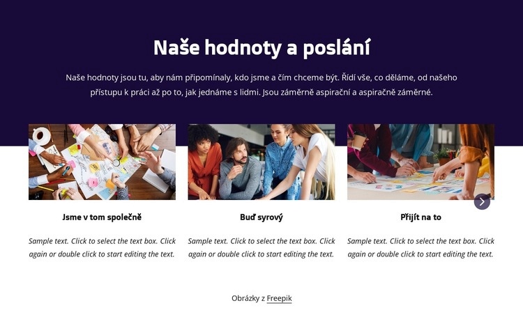 Naše hodnoty a poslání Webový design