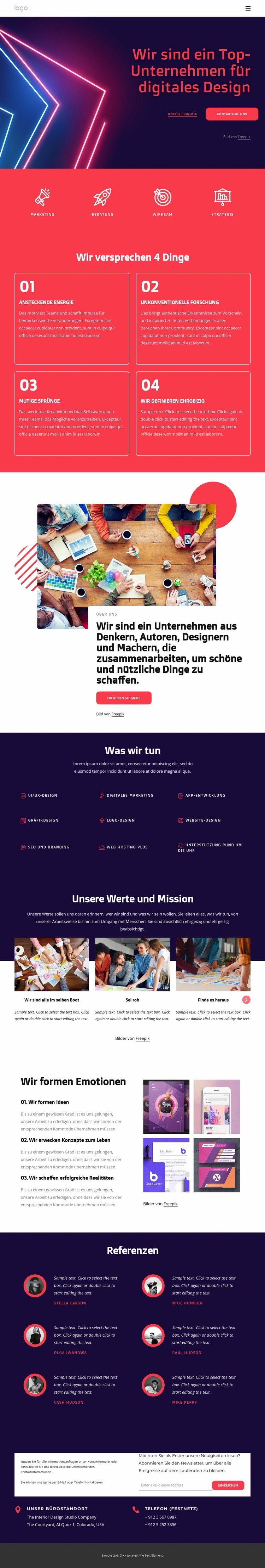 Wir sind ein Top-Unternehmen für digitales Design Eine Seitenvorlage