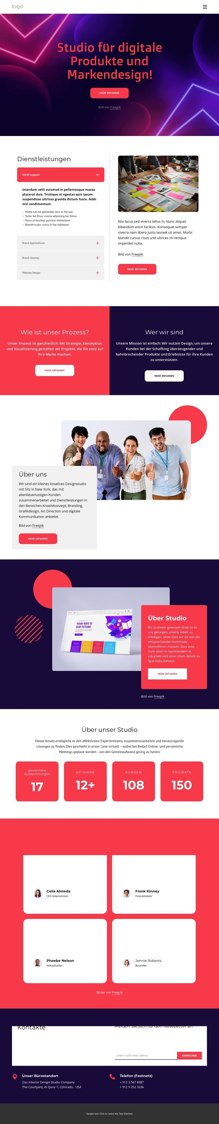 Studio für digitale Produkte und Markendesign Website design