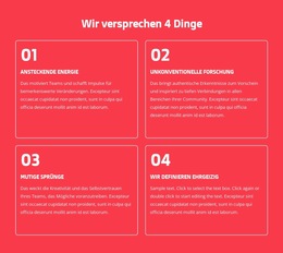 Wir Versprechen 4 Dinge – Website-Vorlage Kostenlos Herunterladen