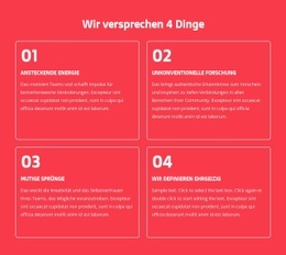 Wir Versprechen 4 Dinge - Mehrzweck-Landingpage