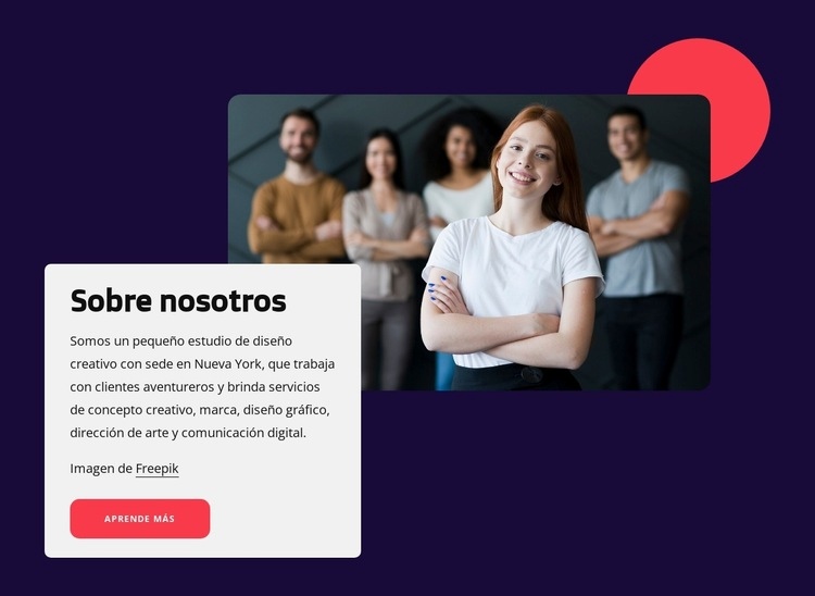 Acerca de la empresa de diseño Creador de sitios web HTML