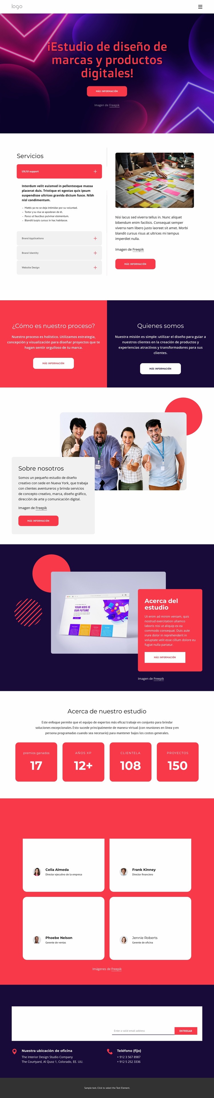 Estudio de diseño de marcas y productos digitales. Plantilla Joomla