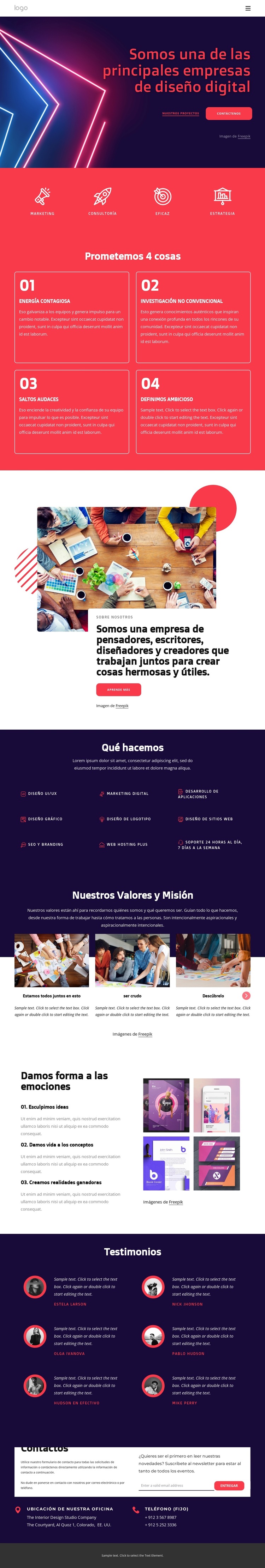 Somos una empresa líder en diseño digital. Plantilla de sitio web