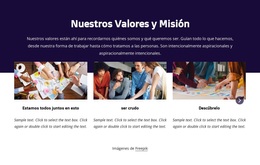 Nuestros Valores Y Misión - Tema De WordPress Profesional Personalizable