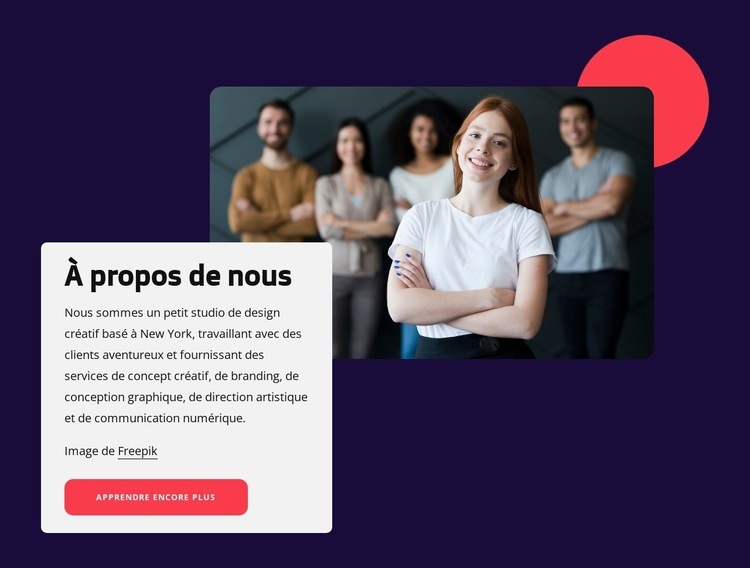 À propos de l'entreprise de conception Modèles de constructeur de sites Web