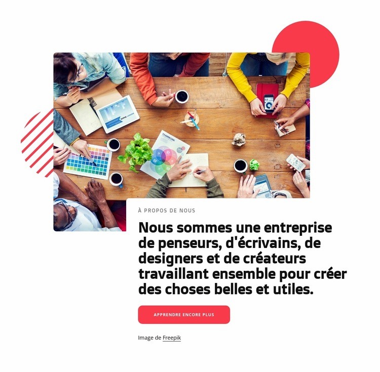 Nous sommes une entreprise de penseurs et de designers créatifs Créateur de site Web HTML